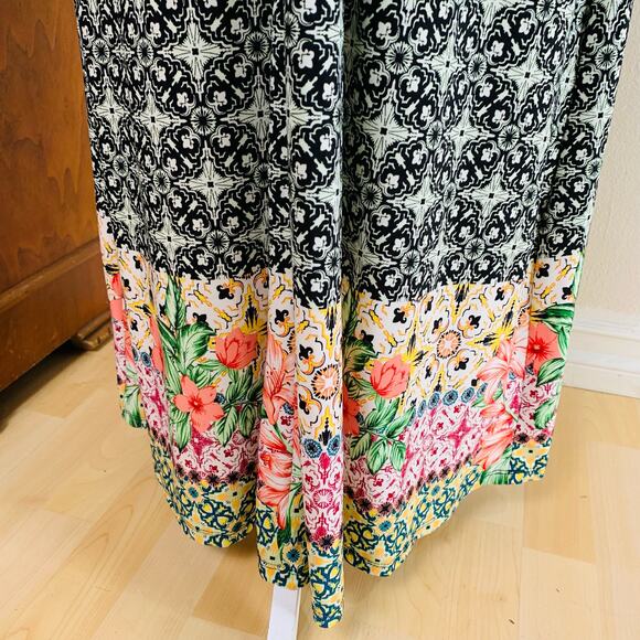 Catherines Plus Size 14 Floral Twisted Front Maxi Dress Sleeveless Stretch - Picture 7 of 9